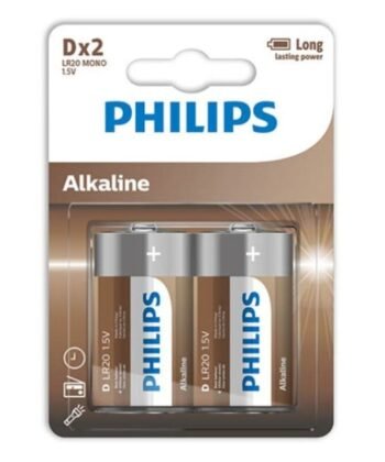 PHILIPS - BATERIA ALCALINA D LR20 BLISTER*2