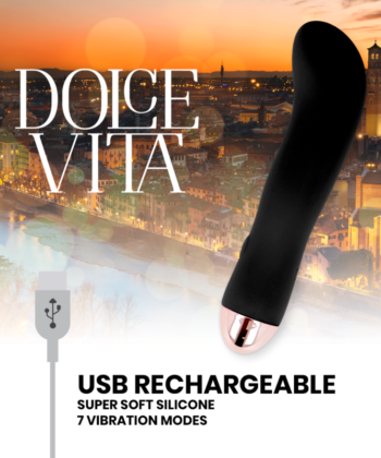 Visão alternativa de DOLCE VITA - VIBRADOR RECARREGÁVEL DOIS PRETO 7 VELOCIDADE