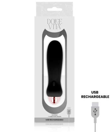 Visão alternativa de DOLCE VITA - VIBRADOR RECARREGÁVEL CINCO PRETO 7 VELOCIDADES