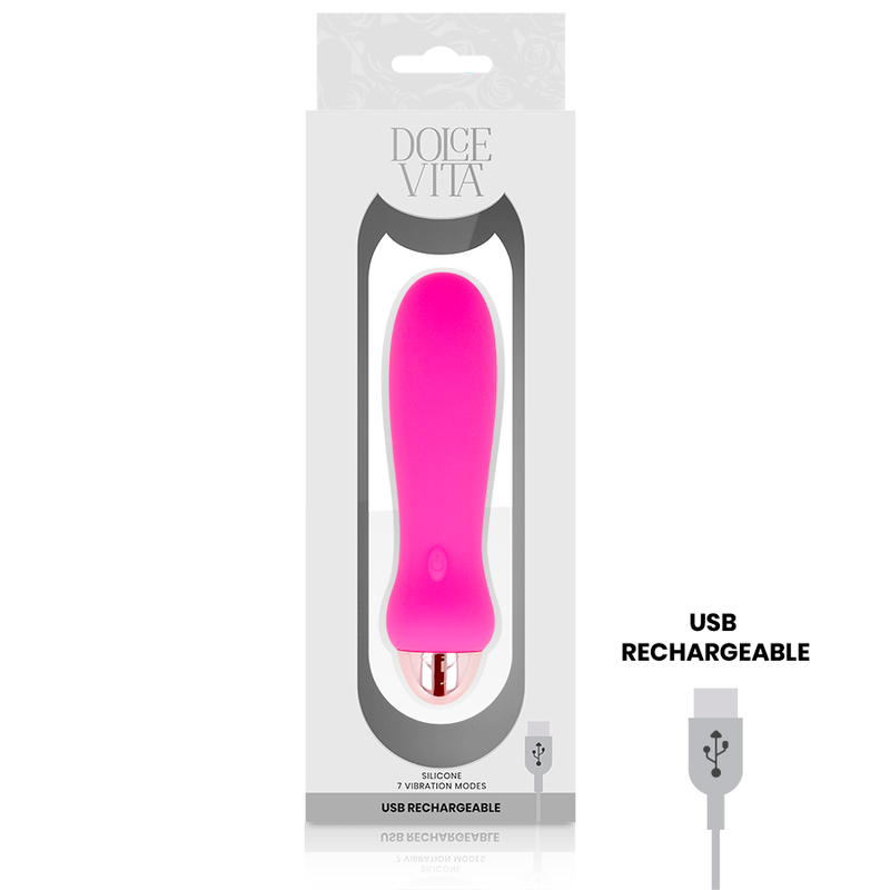 DOLCE VITA - VIBRADOR RECARREGÁVEL CINCO PINK 7 VELOCIDADES - Imagem 2