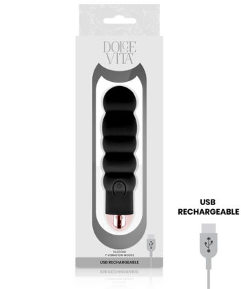 Visão alternativa de DOLCE VITA - VIBRADOR RECARREGÁVEL SEIS PRETO 7 VELOCIDADES