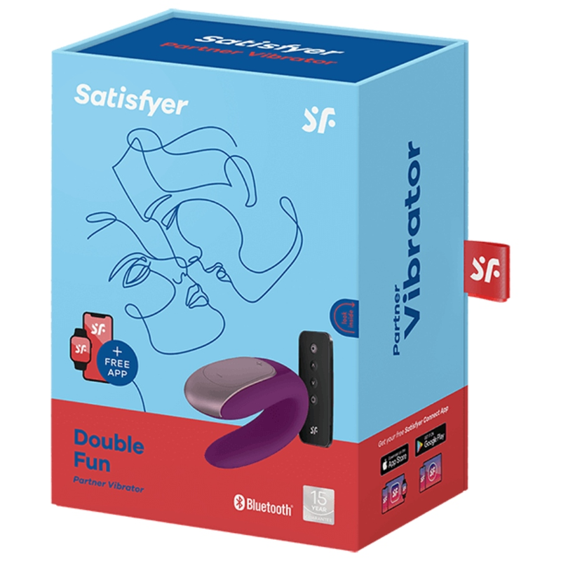 SATISFYER - VIBRADOR DOUBLE FUN PARTNER ROXO - Imagem 2