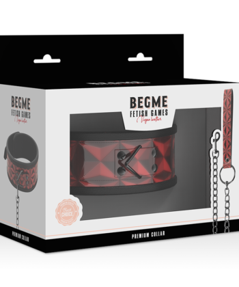 Visão alternativa de BEGME - COLAR DE COURO VEGANO PREMIUM RED EDITION COM FORRO DE NEOPRENE