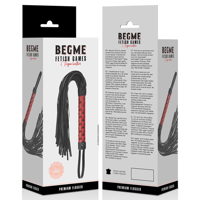 BEGME - FLOGGER DE COURO VEGANO EDIO VERMELHA - Imagem 5