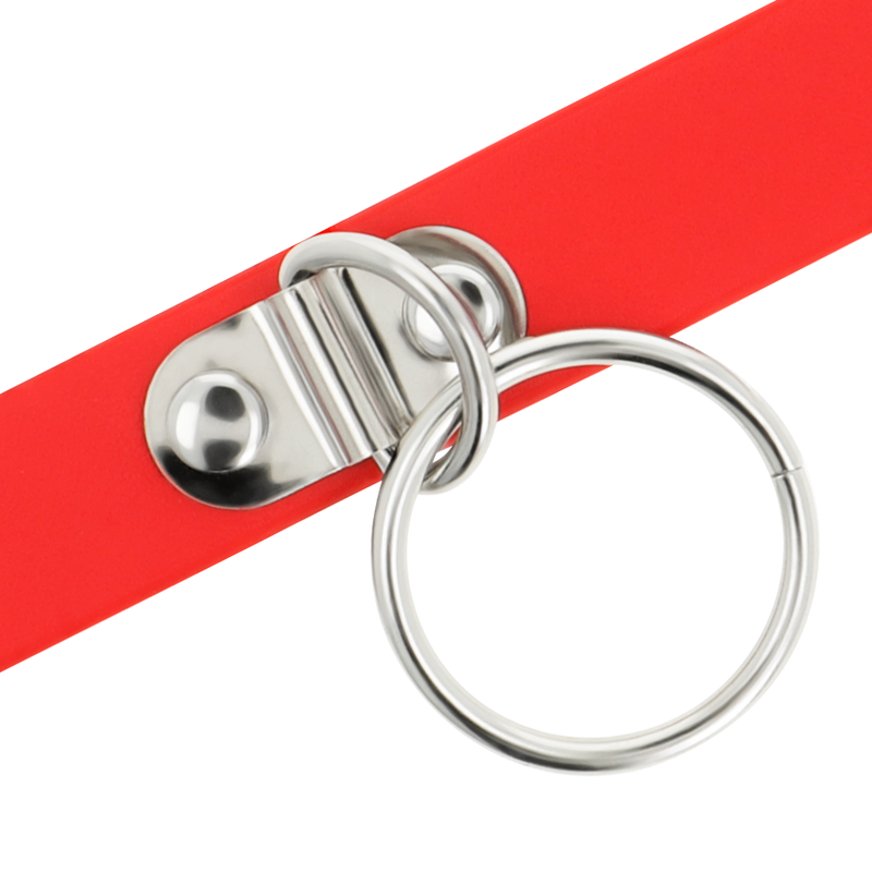 COQUETTE CHIC DESIRE - COLAR DE COURO VEGANO VERMELHO ACESSÓRIO FETISH MULHER - Imagem 5
