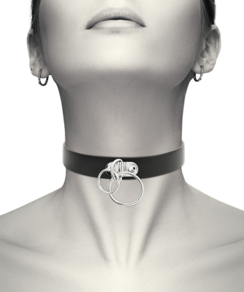 Alternative view of COQUETTE CHIC DESIRE - GARGANTILHA DE COURO VEGANO DE ANEL DUPLO