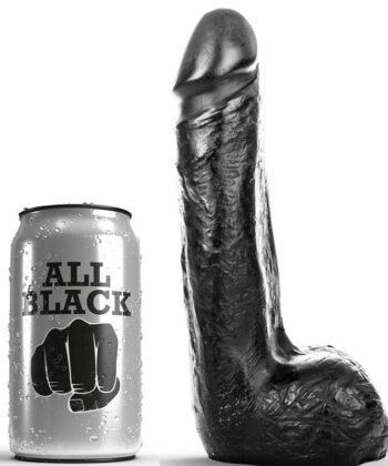ALL BLACK - DILDO REALÍSTICO NEGRO SUAVE 20 CM