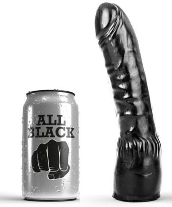 ALL BLACK - DILDO PRETO REALÍSTICO 20 CM