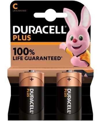 DURACELL - BATERIA PLUS POWER ALCALINA C LR14 2 UNIDADES
