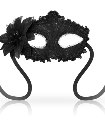 OHMAMA - MASKS ANTIZAZ ESTILO VENECIANO FLOR LATERAL - NEGRA