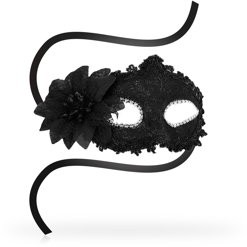 OHMAMA - MASKS ANTIZAZ ESTILO VENECIANO FLOR LATERAL - NEGRA - Image 2