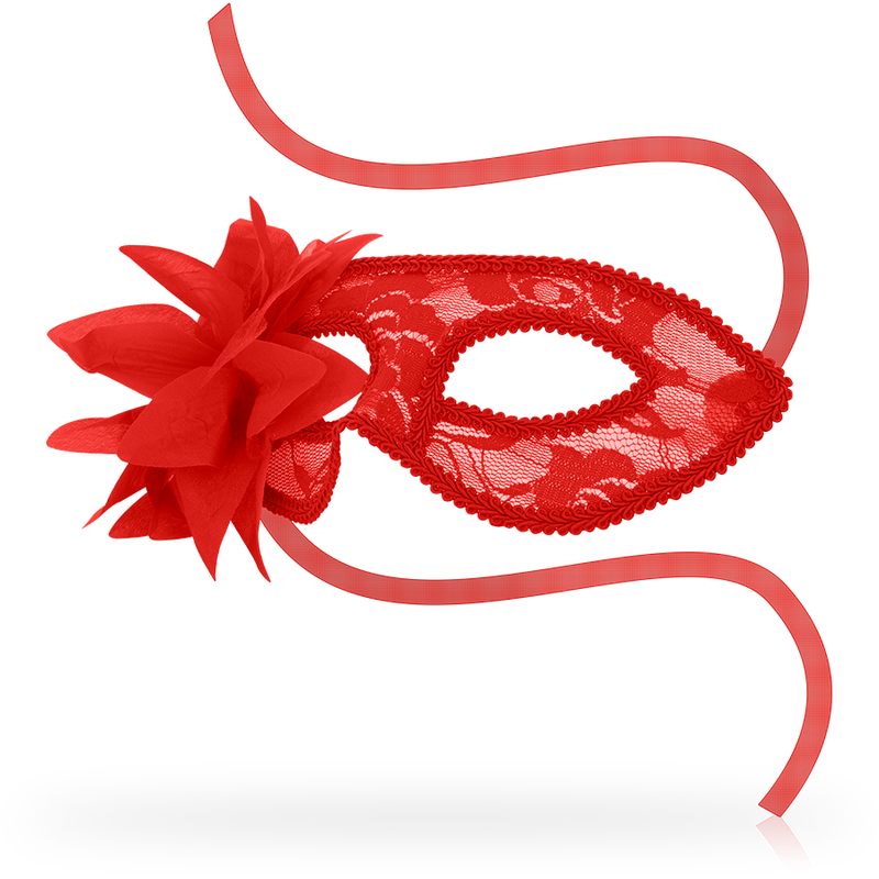 OHMAMA - MASKS ANTIFAZ CON ENCAJES Y FLOR ROJO - Image 2