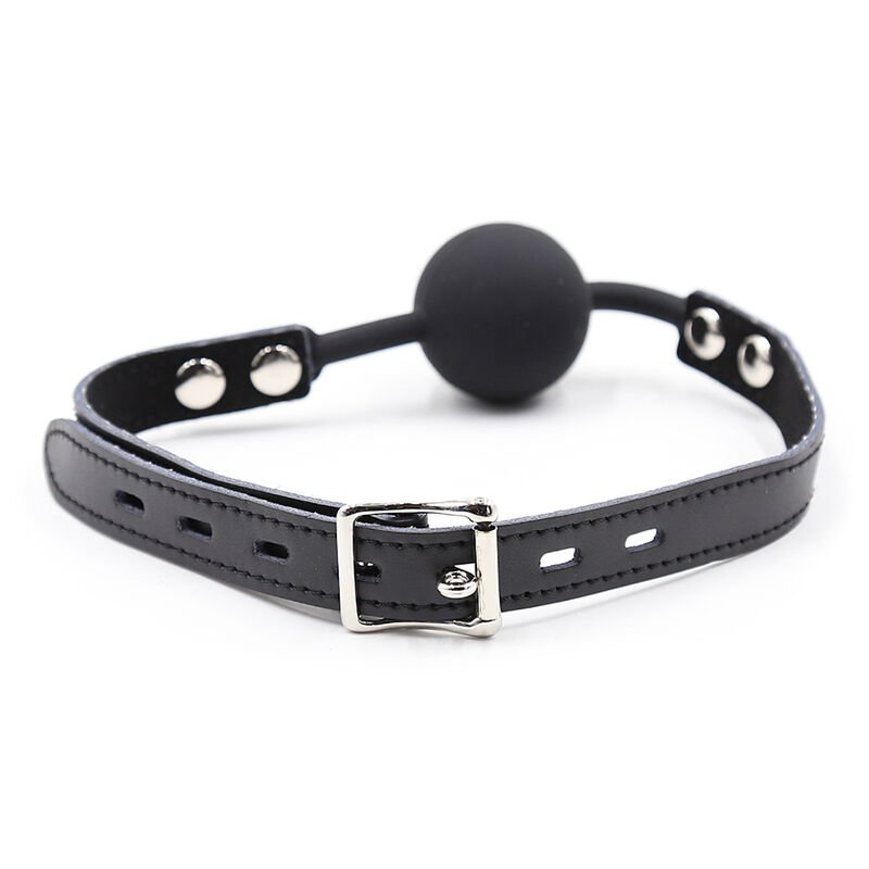 OHMAMA FETISH - GAG DE BOLA DE SILICONE COM CINTO DE COURO (CADEADO INCLUÍDO) - Imagem 5