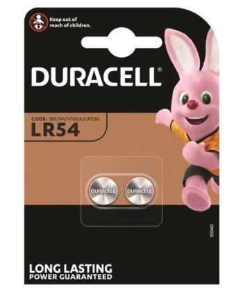 DURACELL - BATERIA BOTO ALCALINA LR54 LR1130 AG10 1,5V 2 UNIDADE