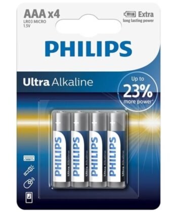 PHILIPS - BATERIA ULTRA ALCALINA AAA LR03 4 UNIDADE