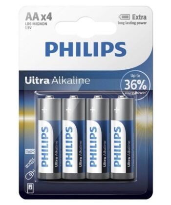 PHILIPS - BATERIA ULTRA ALCALINA AA LR6 4 UNIDADE