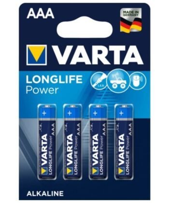VARTA - BATERIA ALCALINA DE POTÊNCIA LONGLIFE AAA LR03 4 UNIDADE