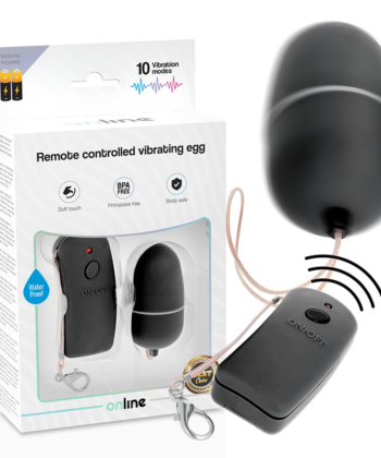 ONLINE - HUEVO VIBRADOR CON MANDO CONTROL REMOTO NEGRO
