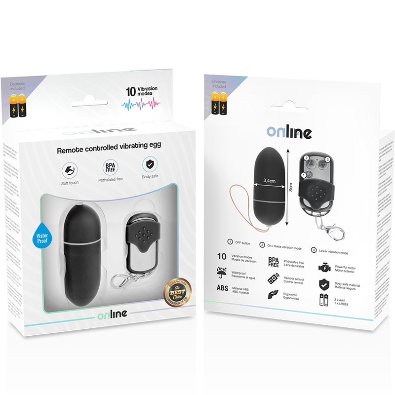 ONLINE - HUEVO VIBRADOR CONTROL REMOTO L NEGRO - Image 3