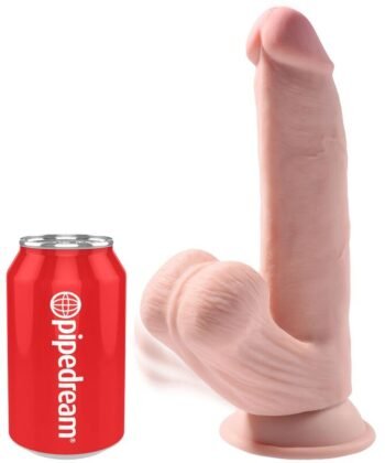 Visão alternativa de KING COCK - PLUS 3D DILDO BALANANDO BOLAS 24.5 CM PELE CLARA