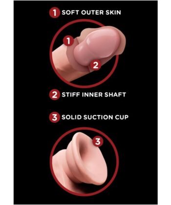 Visão alternativa de KING COCK - PLUS 3D DILDO BALANANDO BOLAS 15.2 CM PELE CLARA