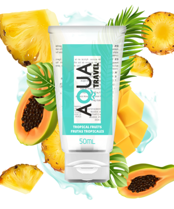AQUA TRAVEL - LUBRICANTE BASE AGUA SABOR FRUTAS TROPICALES - 50 ML