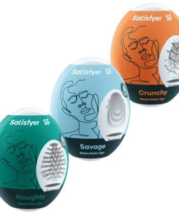 SATISFYER - 3 OVOS MASTURBADORES NAUGHTY, SAVAGE & CRUNCHY