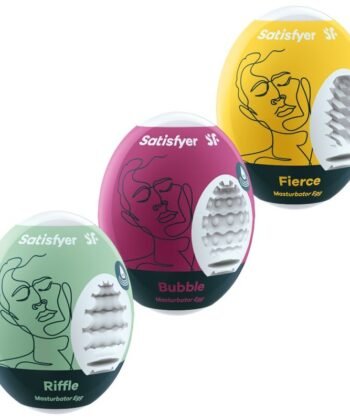 SATISFYER - 3 OVOS MASTURBADORES RIFFLE, BUBBLE & FIERCE