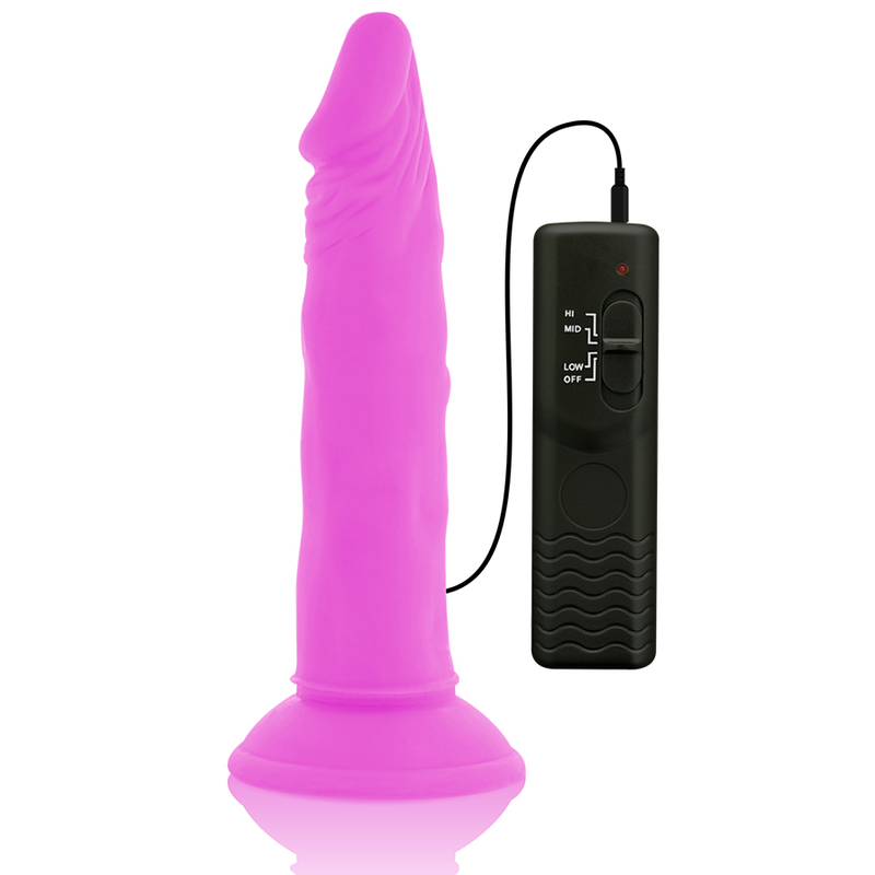 DIVERSIA – DILDO VIBRADOR FLEXÍVEL LILÁS 23 CM -O- 4.3 CM