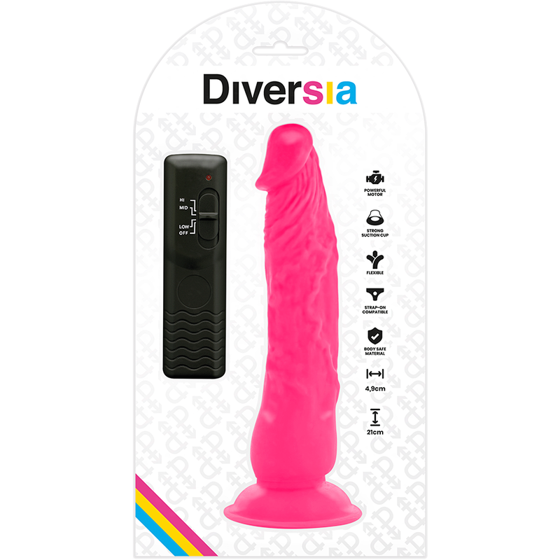 DIVERSIA - FLEXÍVEL VIBRATÓRIO ROSA 21 CM -O- 4.9 CM - Imagem 4