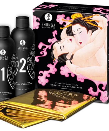 SHUNGA - GEL DE MASSAGEM ERÓTICA CORPO A CORPO ORIENTAL MORANGOS E CAVA