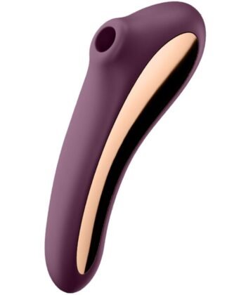 SATISFYER - VIBRADOR DUAL KISS AIR PULSE VINHO TINTO
