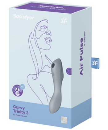 Visão alternativa de SATISFYER - VIBRADOR DE PULSO DE AR CURVY TRINITY 3 CINZA