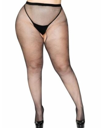 LEG AVENUE - PANTYS DE REJILLA CON ABERTURA EN LA ENTREPIERNA PLUS