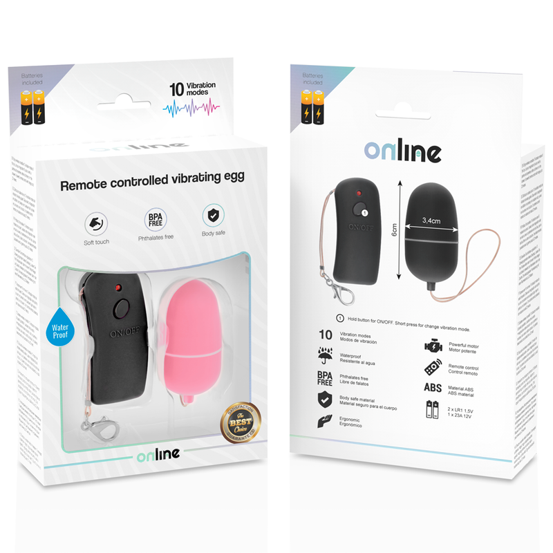 ONLINE - HUEVO VIBRADOR CON MANDO CONTROL REMOTO ROSA - Imagem 2
