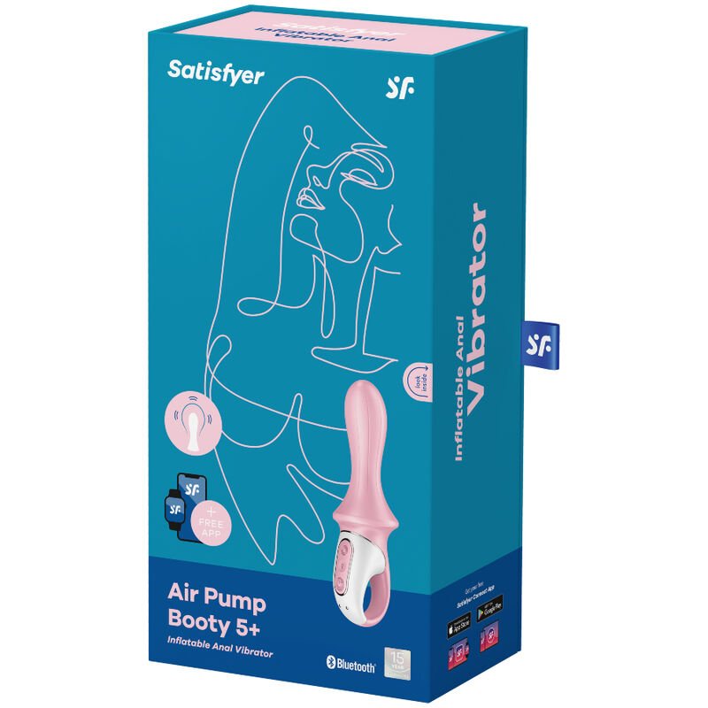 SATISFYER - AIR PUMP BOOTY 5+ VIBRADOR ANAL INFLABLE ROSA - Image 4