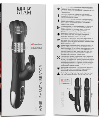 Visão alternativa de BRILLY GLAM - MOEBIUS VIBRADOR RABBIT E ROTADOR + CONTROLO REMOTO WATCHME