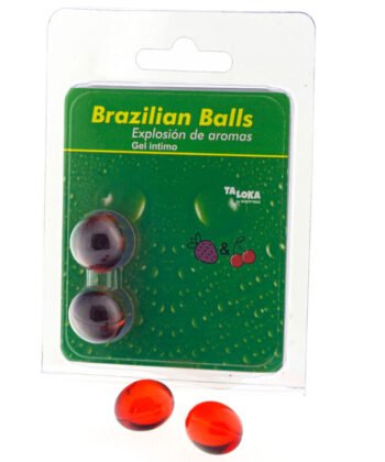 TALOKA - 2 BOLAS BRASILEIRAS GEL ÍNTIMO DE MORANGO E CEREJA