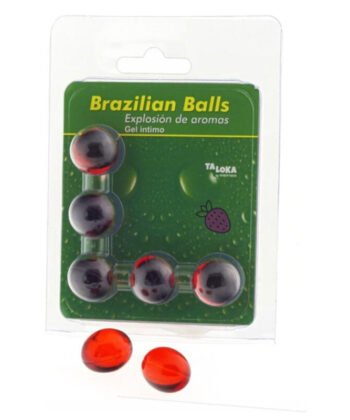 TALOKA - 5 BOLAS BRASILEIRAS GEL ÍNTIMO DE MORANGO