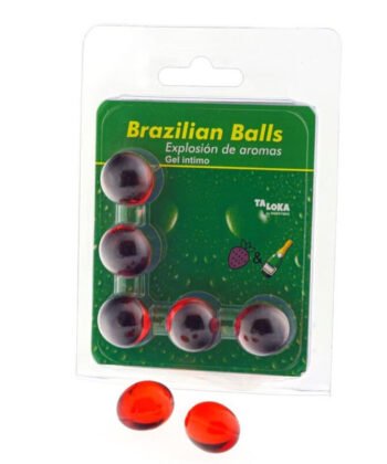 TALOKA - 5 BOLAS BRASILEIRAS MORANGOS E CHAMPANHE GEL ÍNTIMO