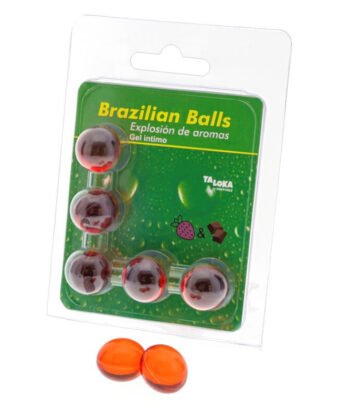 TALOKA - 5 BOLAS BRASILEIRAS DE MORANGO E CHOCOLATE GEL ÍNTIMO