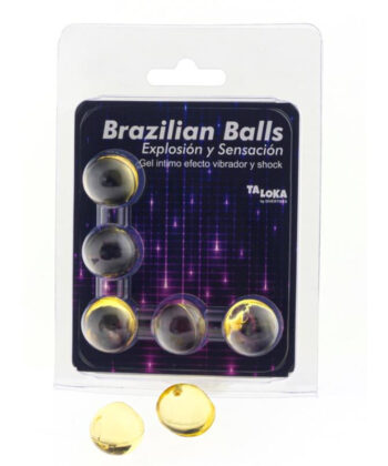 TALOKA - 5 BOLAS BRASILEIRAS GEL EMOCIONANTE VIBRANTE E EFEITO DE CHOQUE
