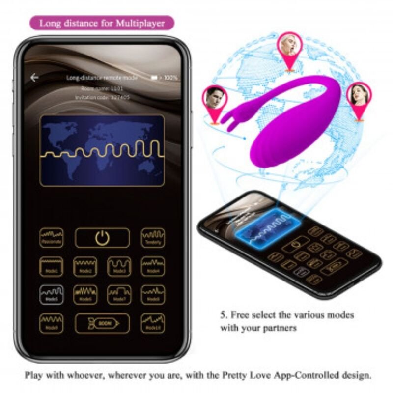 PRETTY LOVE – Massajador Catalina com aplicação gratuita violeta - Image 2
