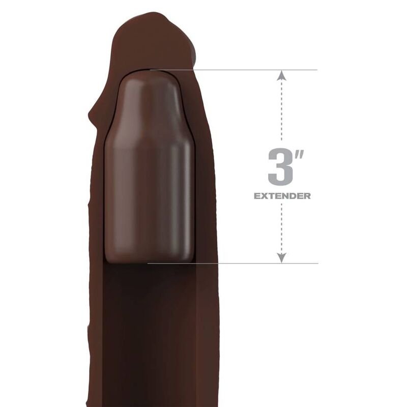 FANTASY X- TENSIONS - PIPEDREAMS SLEEVE 22,86 CM + 7,62 CM PLUG BROWN - Imagem 2
