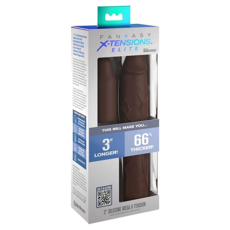 FANTASY X- TENSIONS - PIPEDREAMS SLEEVE 22,86 CM + 7,62 CM PLUG BROWN - Imagem 3