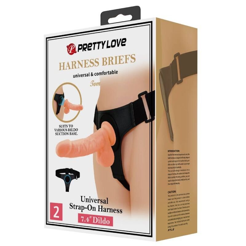PRETTY LOVE - ARNÊS CUECAS ARNÊS UNIVERSAL COM DILDO TOM 20 CM NATURAL - Image 5