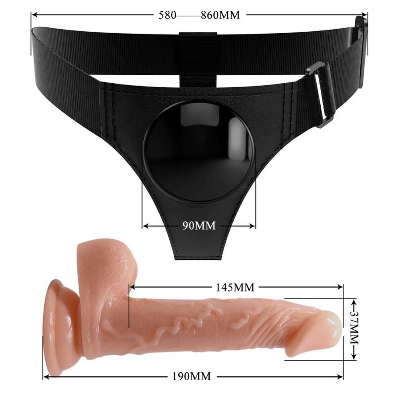 PRETTY LOVE - ARNESS BRIEFS ARNÊS UNIVERSAL COM DILDO KEVIN 19 CM NATURAL - Image 3