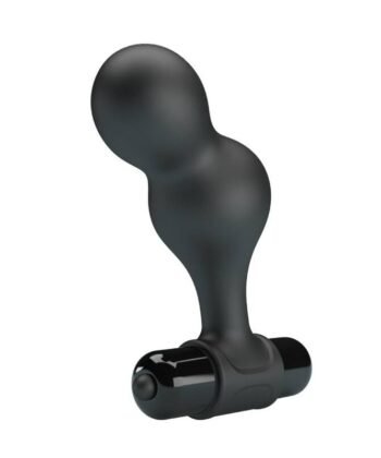 MR PLAY - PLUG ANAL VIBRADOR DE SILICONE PRETO