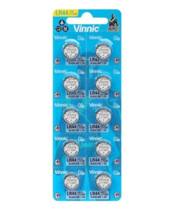 VINNIC - BATERIA BOTÃO ALCALINA AG13 L1154F LR44 BLISTER*10