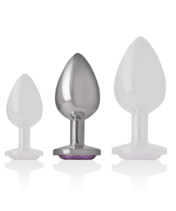 INTENSE - PLUG ANAL DE METAL DE ALUMÍNIO COM CRISTAL VIOLETA TAMANHO M